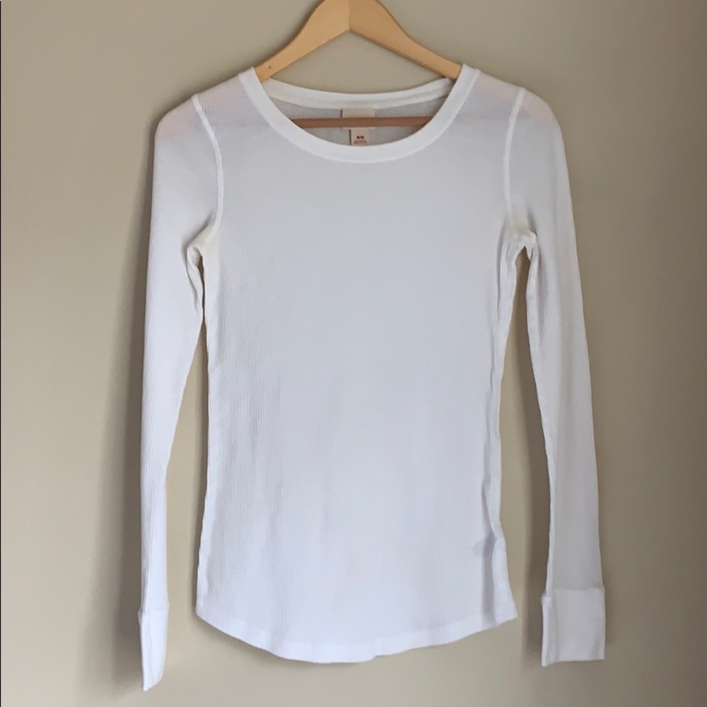 White Thermal Long Sleeve Tee